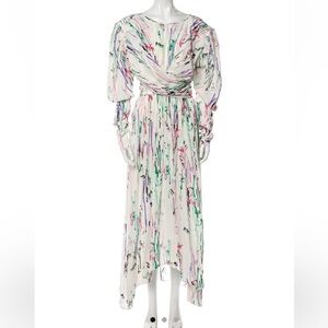 Isabel Marant Filao Crossover-waist Abstract-print Dress in Neutrals